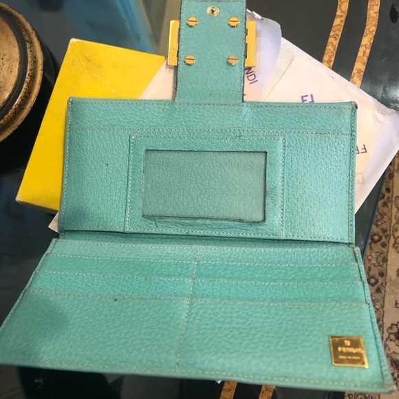 FENDI WALLET VINTAGE TURQUOISE Leather - Picture 9 of 9